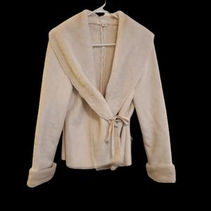White House Black Market Faux Suede Wrap Jacket